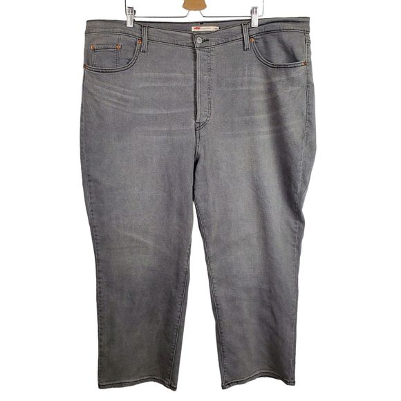 Levi's Women's Gray Ribcage Straight Ankle Button Fly Jeans Sz 24 W - Picture 1 of 6